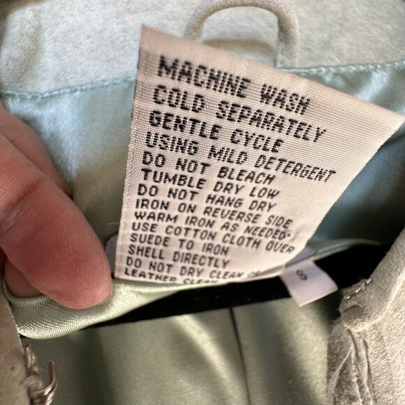 VTG Pamela McCoy Western Jacket Suede Leather Fringe Women's Green Size S NWT - Picture 7 of 11